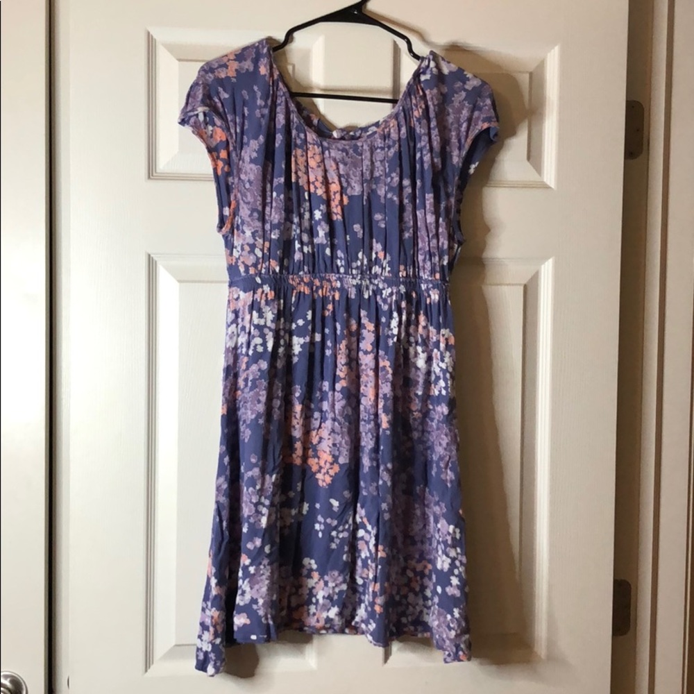 Purple floral maternity dress